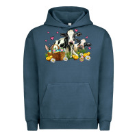 Pigment Midnight Navy easter cows with chicks Urban Hoodie - AdoDesignShop