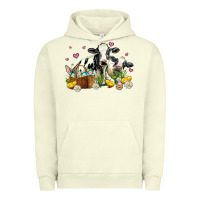 Pigment Pistachio easter cows with chicks Urban Hoodie - AdoDesignShop