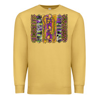 Antique Gold mardi gras fleur de lis cowhide serape leopard glitter brushstrokes Premium Sweatshirt - Artiststas