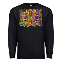 Black mardi gras fleur de lis cowhide serape leopard glitter brushstrokes Premium Sweatshirt - Artiststas