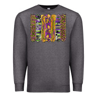 Charcoal Heather mardi gras fleur de lis cowhide serape leopard glitter brushstrokes Premium Sweatshirt - Artiststas
