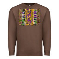 Chestnut mardi gras fleur de lis cowhide serape leopard glitter brushstrokes Premium Sweatshirt - Artiststas