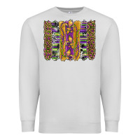 Dove Grey mardi gras fleur de lis cowhide serape leopard glitter brushstrokes Premium Sweatshirt - Artiststas