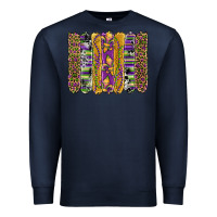 Navy mardi gras fleur de lis cowhide serape leopard glitter brushstrokes Premium Sweatshirt - Artiststas