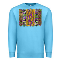 Ocean Blue mardi gras fleur de lis cowhide serape leopard glitter brushstrokes Premium Sweatshirt - Artiststas