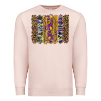 Pale Pink mardi gras fleur de lis cowhide serape leopard glitter brushstrokes Premium Sweatshirt - Artiststas