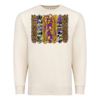 Sandshell mardi gras fleur de lis cowhide serape leopard glitter brushstrokes Premium Sweatshirt - Artiststas