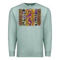 Seafoam mardi gras fleur de lis cowhide serape leopard glitter brushstrokes Premium Sweatshirt - Artiststas