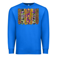 True Royal mardi gras fleur de lis cowhide serape leopard glitter brushstrokes Premium Sweatshirt - Artiststas