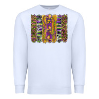 White mardi gras fleur de lis cowhide serape leopard glitter brushstrokes Premium Sweatshirt - Artiststas