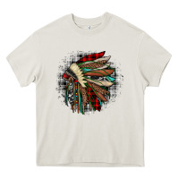 Cream indian headdress Heavy Core Tee - JahusDesignShop