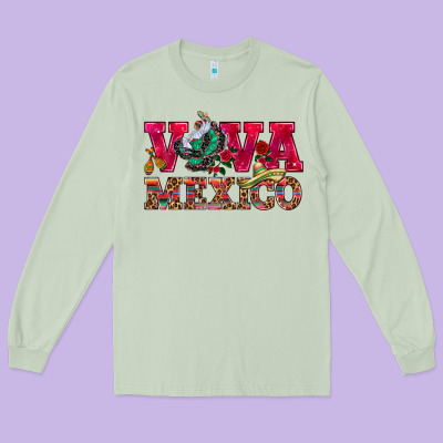 Viva Mexico Long Sleeve Tee Designed By Howdyjamesfarm