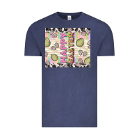 Vintage Denim happy easter with cowhide Vintage Tee - TumblerDesignByShophia