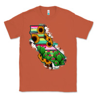 Copper California Map Sunflower Cactus Serape Classic Tee - RanaPortraitStore