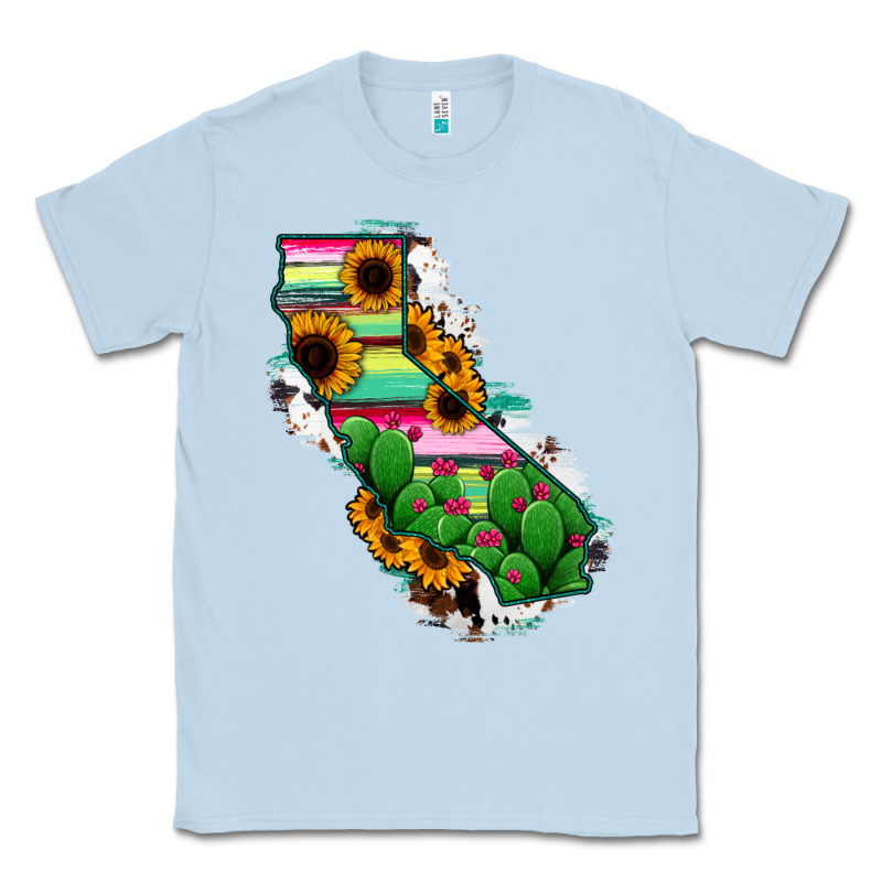 California Map Sunflower Cactus Serape Classic Tee by RanaPortraitStore | Teevron