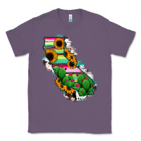 Lavender California Map Sunflower Cactus Serape Classic Tee - RanaPortraitStore