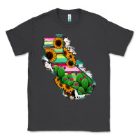 Smoke California Map Sunflower Cactus Serape Classic Tee - RanaPortraitStore