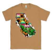 Toasted Coconut California Map Sunflower Cactus Serape Classic Tee - RanaPortraitStore