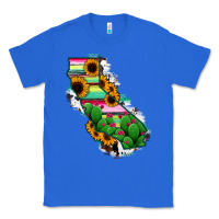 True Royal California Map Sunflower Cactus Serape Classic Tee - RanaPortraitStore