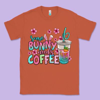 Some Bunny Needs Coffee Easter Classic Tee Designed By Jasminsmagicworld