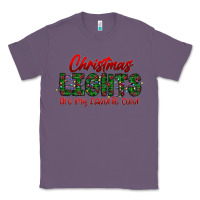 Lavender festive christmas lights text art Classic Tee - CowhideDigitalArt