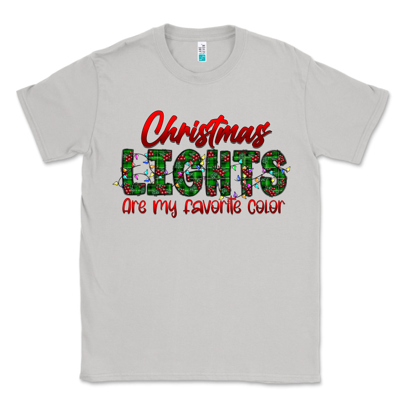 Festive Christmas Lights Text Art Classic Tee by CowhideDigitalArt | Teevron