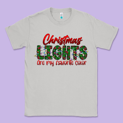 Festive Christmas Lights Text Art Classic Tee Designed By Cowhidedigitalart