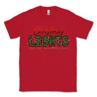 Red festive christmas lights text art Classic Tee - CowhideDigitalArt