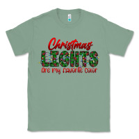 Sage festive christmas lights text art Classic Tee - CowhideDigitalArt