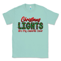 Seafoam festive christmas lights text art Classic Tee - CowhideDigitalArt