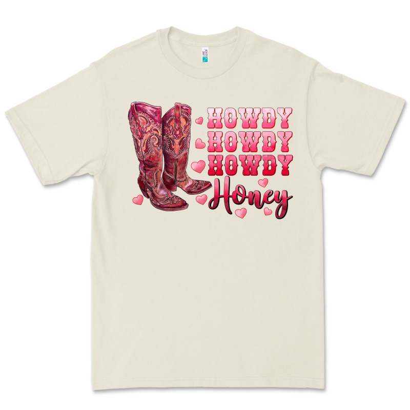 Howdy Howdy Howdy Honey With Cowgirl Boots Premium Tee by RanaPortraitStore | Teevron