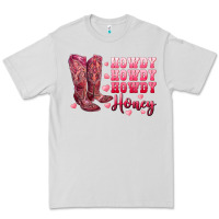 Dove Grey howdy howdy howdy honey with cowgirl boots Premium Tee - RanaPortraitStore