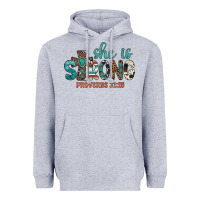 Heather Grey she is strong Heavyweight Hoodie - Artiststas