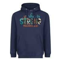 Navy she is strong Heavyweight Hoodie - Artiststas