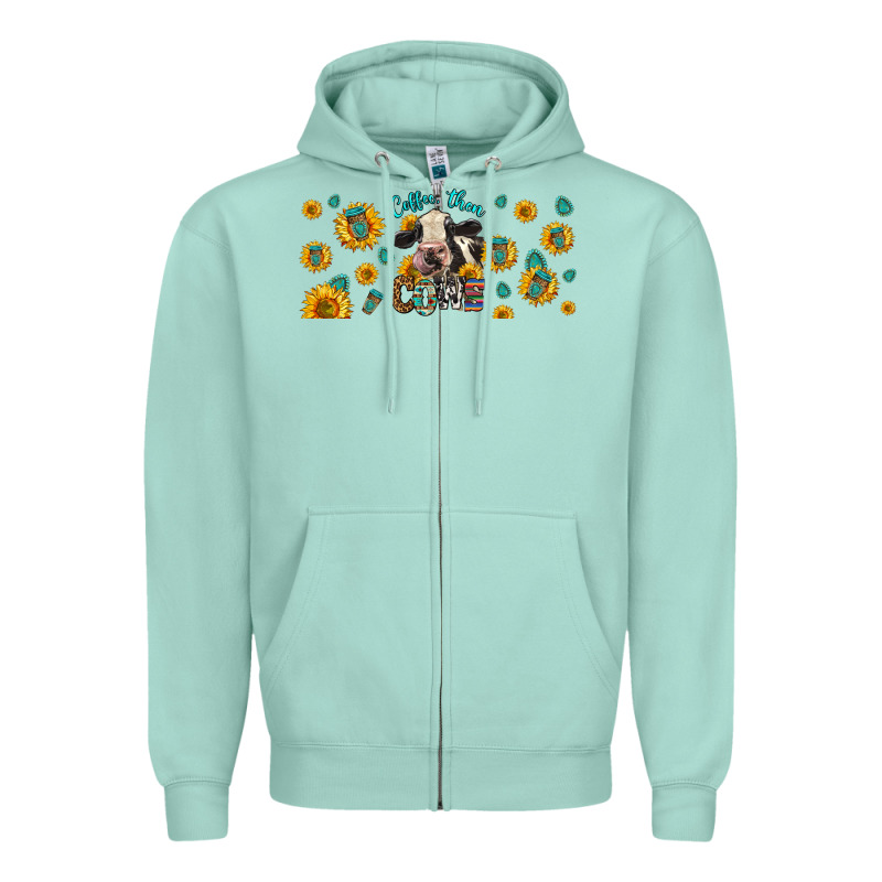 Coffee Then Cows Zipper Hoodie by LillyAllenDesigns | Teevron