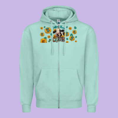 Coffee Then Cows Zipper Hoodie Designed By Lillyallendesigns