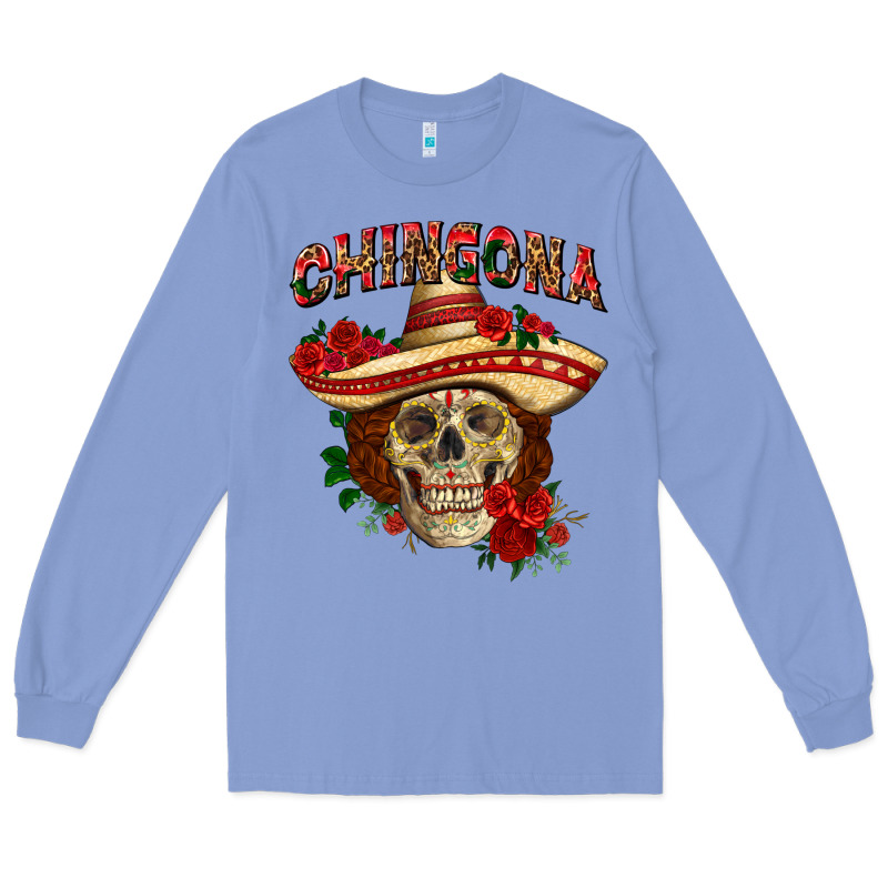 Chingona With Roses Mexico Long Sleeve Tee by HowdyJamesFarm | Teevron