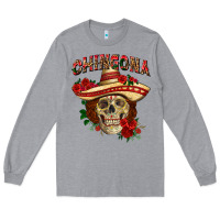 Heather Grey Chingona with roses Mexico Long Sleeve Tee - HowdyJamesFarm