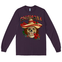 Plum Chingona with roses Mexico Long Sleeve Tee - HowdyJamesFarm