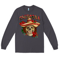 Smoke Chingona with roses Mexico Long Sleeve Tee - HowdyJamesFarm
