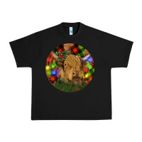 Black Brown Cow Christmas Urban Heavy Tee - RanaPortraitStore