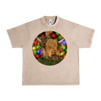 French Oak Brown Cow Christmas Urban Heavy Tee - RanaPortraitStore