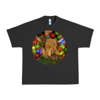 Pigment Black Brown Cow Christmas Urban Heavy Tee - RanaPortraitStore
