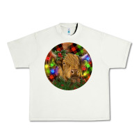 Pistachio Brown Cow Christmas Urban Heavy Tee - RanaPortraitStore