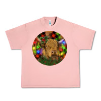 Salmon Brown Cow Christmas Urban Heavy Tee - RanaPortraitStore
