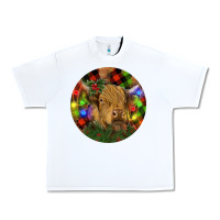 White Brown Cow Christmas Urban Heavy Tee - RanaPortraitStore
