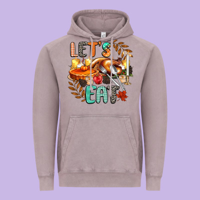 Lets Eat Vintage Hoodie Designed By Cowgirlartshop