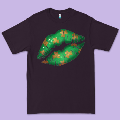 St. Patricks Day Green Lips Premium Tee Designed By Bettercallsaul