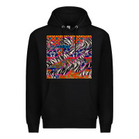 Black african ankara zebra seamless pattern Premium Hoodie - BundleAndBundleShop