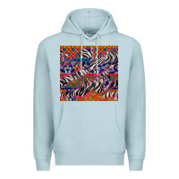 Blue Mist african ankara zebra seamless pattern Premium Hoodie - BundleAndBundleShop
